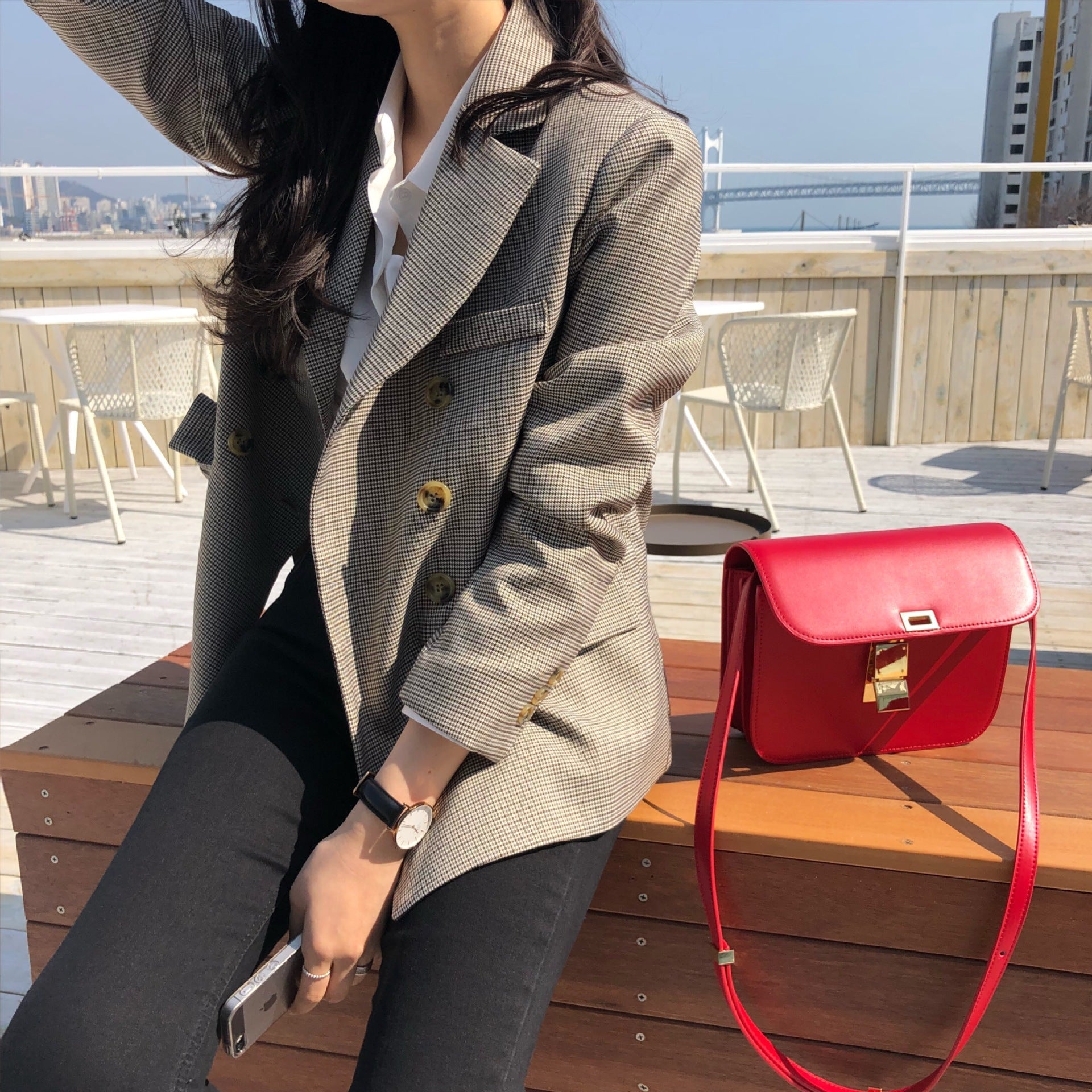 All-match double-breasted fashion classic blazer