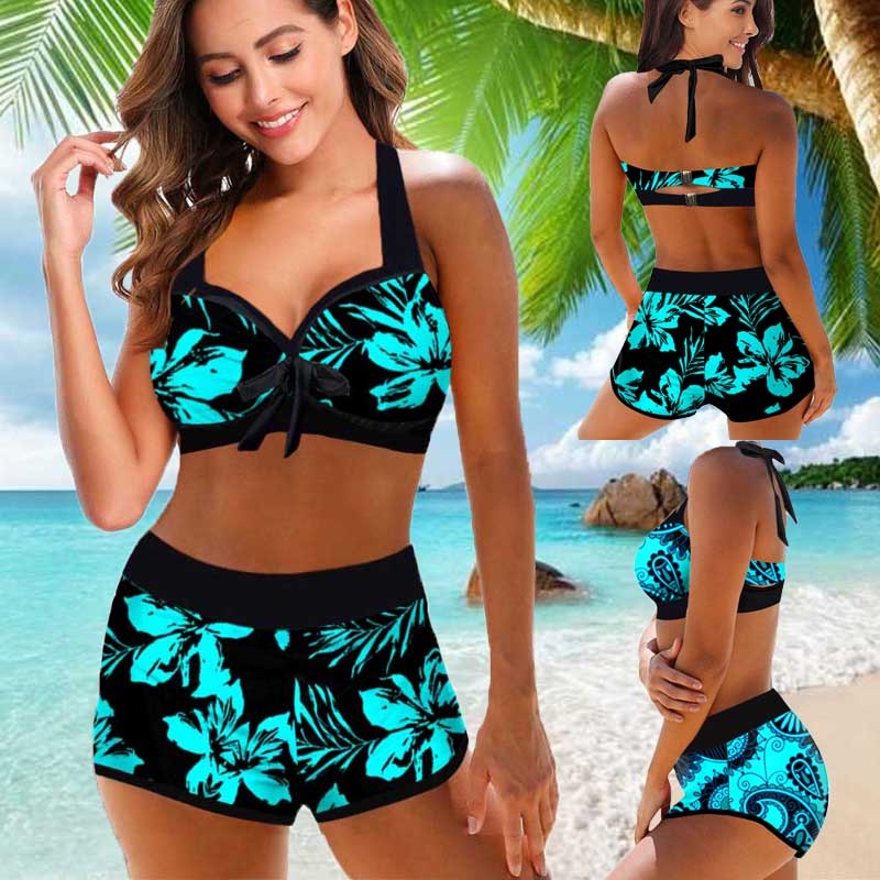 Women's Split High Waist Printed New Bikini Swimwear